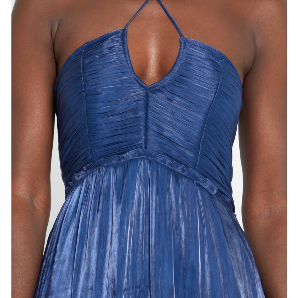 Shiny Blue Halter Dress - size small